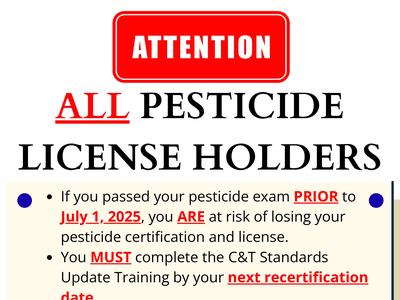 NCDA Pesticide Flyer for C&T Training