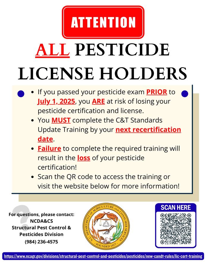 NCDA Pesticide Flyer for C&T Training