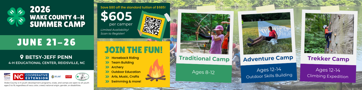 Information for BJP Camp - June 21-26, Traditional ages 8-12, Trekkers ages 12-14, and Adventurers ages 12-14