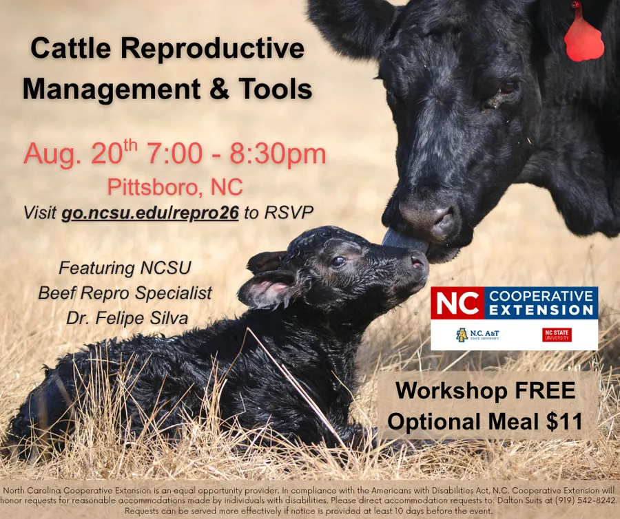 Event Flyer for Cattle Reproductive Management & Tools Workshop
