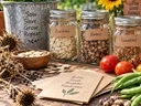Image of vegetable seeds in containers