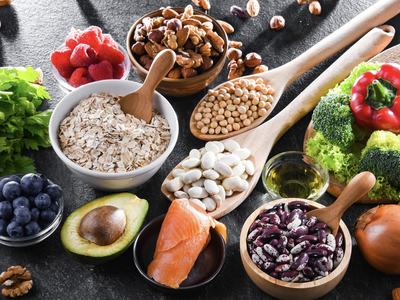 vegetables, fruit, and lean meat