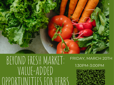 Flyer of Beyond Fresh Market: Value-Added Opportunities for Herbs & Specialty Crops