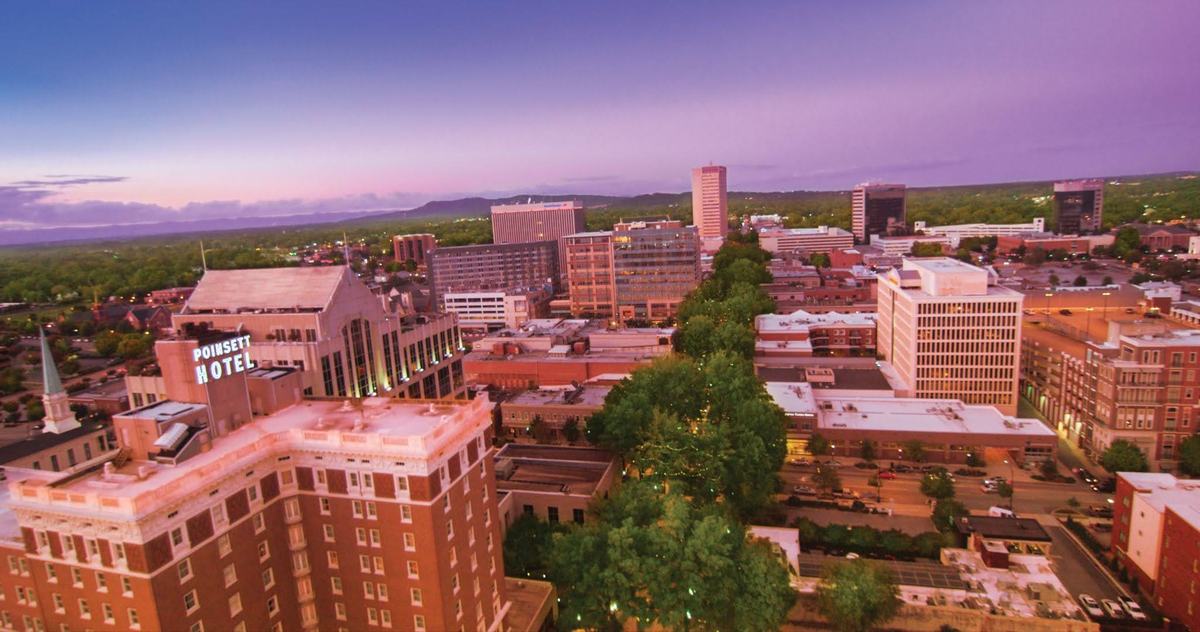Overhead View of Downtown Greenville, SC