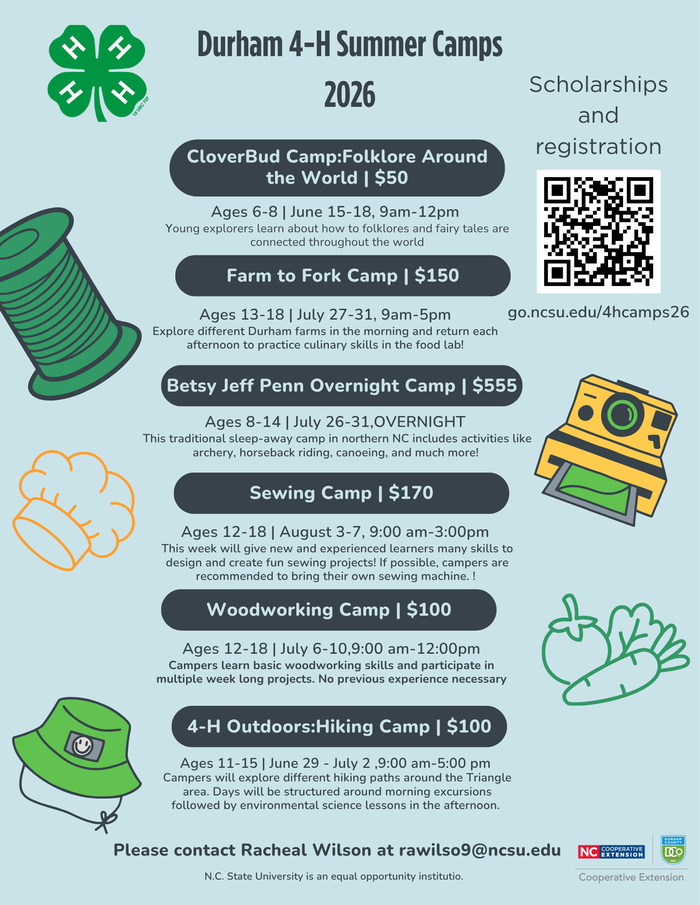 Durham 4-H Summer Camp Flyer