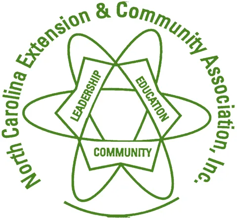 North Carolina Extension & Community Association, Inc. logo with star and words "Leadership", "Education", "Community"