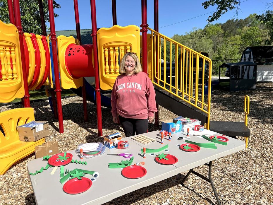 EMFV Becky at the tomato craft table