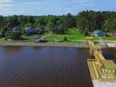 An aerial view of NC State's Eastern 4-H Center camp facilities along the Albemarle Sound.