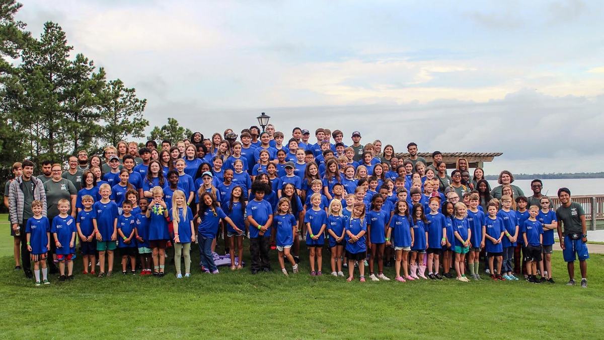 A group photo of young campers