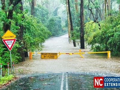 picture of road closed by flooding