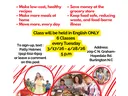 Our next EFNEP class series is officially open for registration!
This upcoming session will be held entirely in English.
learn how to:
Save money at the grocery store.
Prepare quick, healthy, and delicious meals