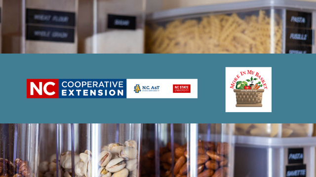 Pantry full of shelf stable items such as pasta, nuts, and beans.