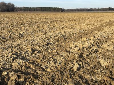 Field that was recently tilled using a moldboard plow