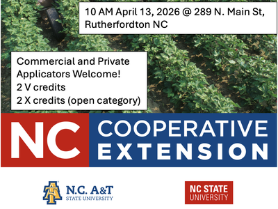 Flyer. Pesticide Recertification Class. April 13 @ 10am. 289 N. Main St Rutherfordton NC