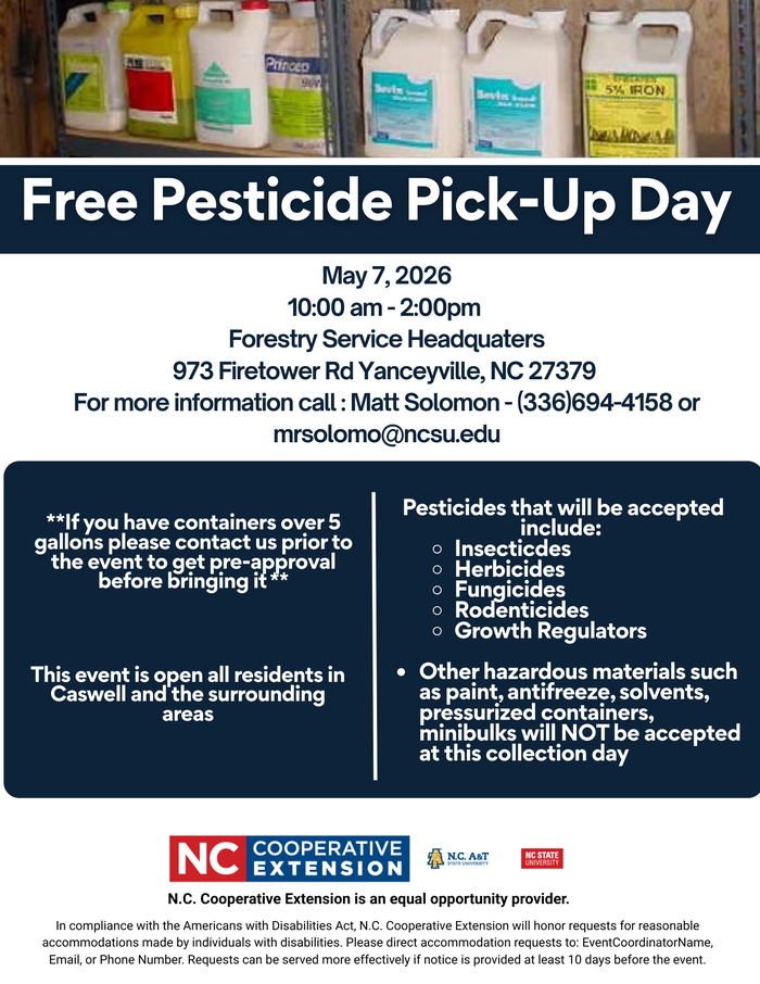 free pesticide pickup in caswell county
