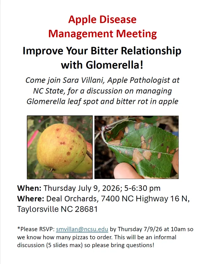 Flyer for GLS and Bitter Rot Meeting on July 9, 2026