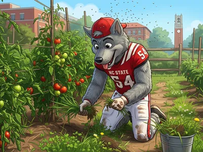 Cartoon wolfie wolfpack in the weeds