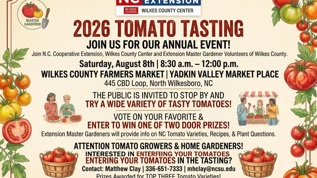 Flyer for the 2026 Tomato Tasting