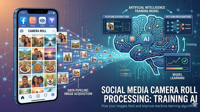 Family photos levitate off of a smartphone and are sucked into a giant brain.