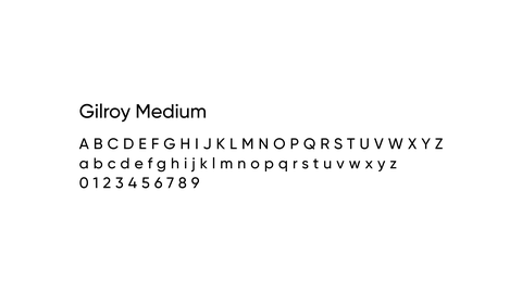 Text sample shown in the Gilroy Medium font.