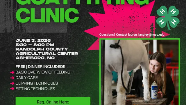 Workshop flyer for the goat fitting clinic.