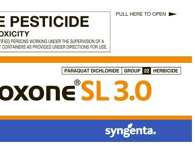 The Gramoxone SL 3.0 trade name as shown on the label.