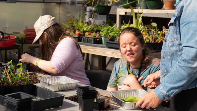 Group Participants gain vocational and coordination skills during propagation session