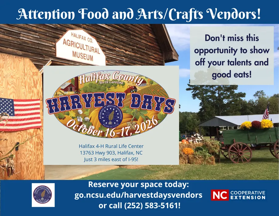 Calling All Food and Arts/Crafts Vendors — Harvest Days Oct 18, 2025 at Halifax 4‑H Rural Life Center