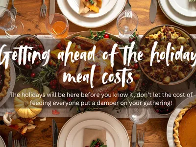 Table with holiday foods spread out