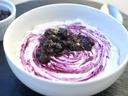 Homemade yogurt with blueberries.