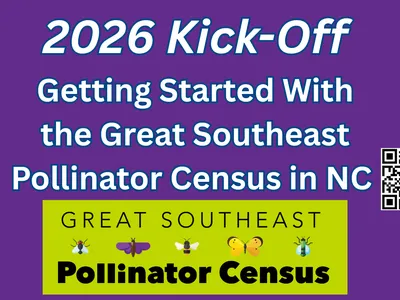 banner for the webinar about How to Get Started with the Great Southeast Pollinator Census in NC on April 15
