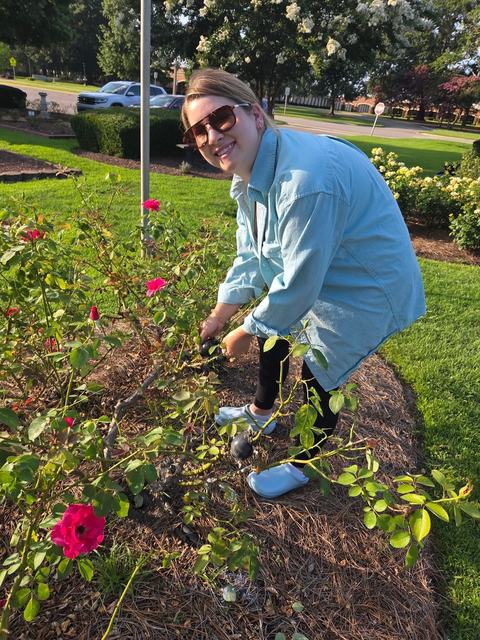 Sam Byrd Planting Flowers