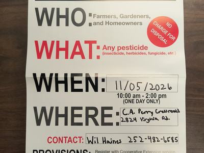 Flyer with disposal day details, all information in article.