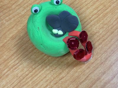 Pinch pot frog made with air-dry clay