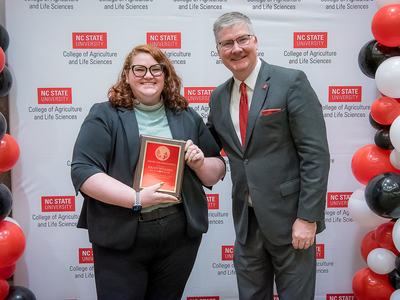 Kristi Willard receiving CALS Award