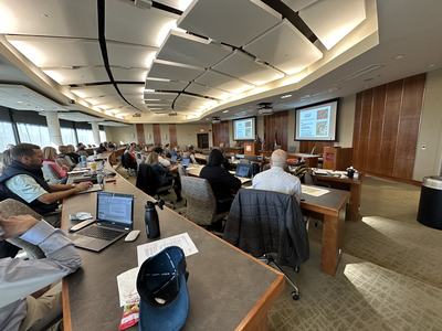 Attendees at the NC produce Safety Professionals Conference 2025 listening to speaker