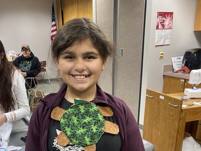 girl with turtle mop