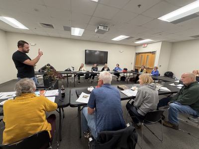 master gardener class listening to instructor