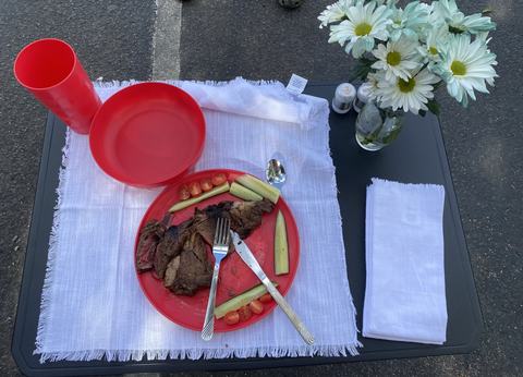 place setting for the beef chargrill competition.