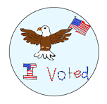 Previous winning design of an I Voted Sticker Contest