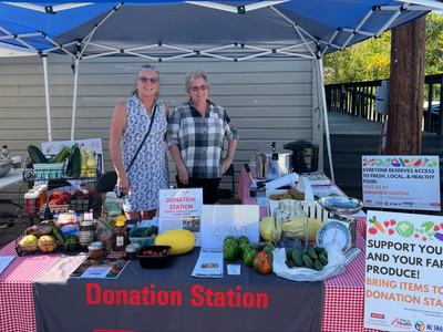 Joanne Schart and Joan Miller, Volunteers at the Donation Station