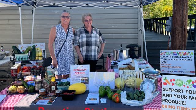 Joanne Schart and Joan Miller, Volunteers at the Donation Station