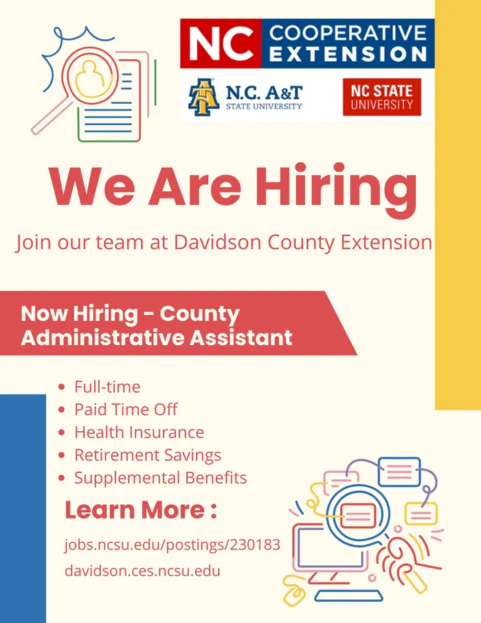 Flyer for the advertised position as administrative assistant.
