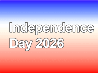 Banner saying "Independence Day 2026"