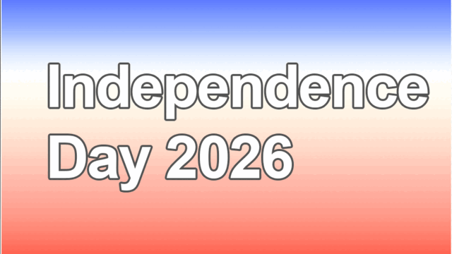 Banner saying "Independence Day 2026"