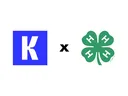 Kaleidoscope logo displayed next to the 4-H clover emblem, separated by an "X" symbol, representing the partnership between Kaleidoscope and North Carolina 4-H for the online project record system.