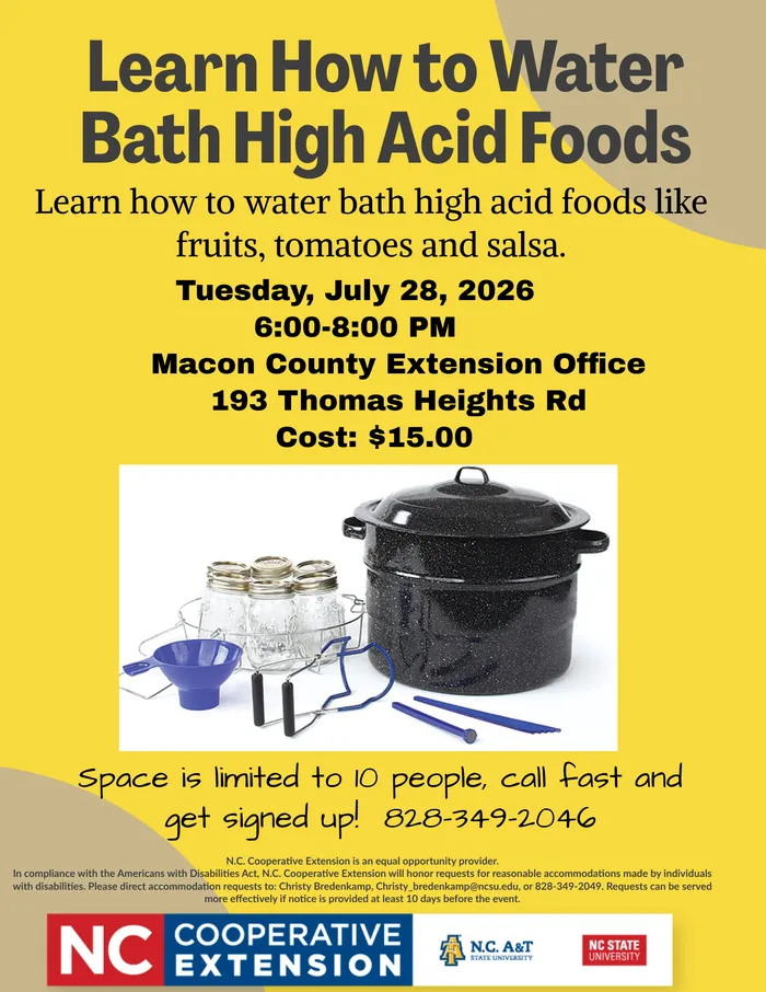 Hot Water Bath Canning Class Flyer