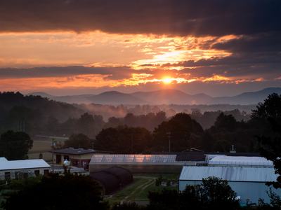 Sunrise over Mountain Horticultural Crops Research Station