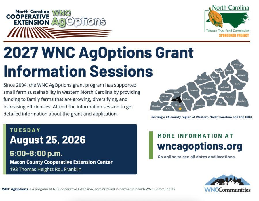 Flyer for an upcoming information session held in Macon County NC