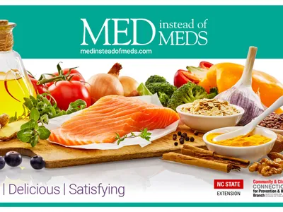 Display of foods that part of the Med Way of Eating